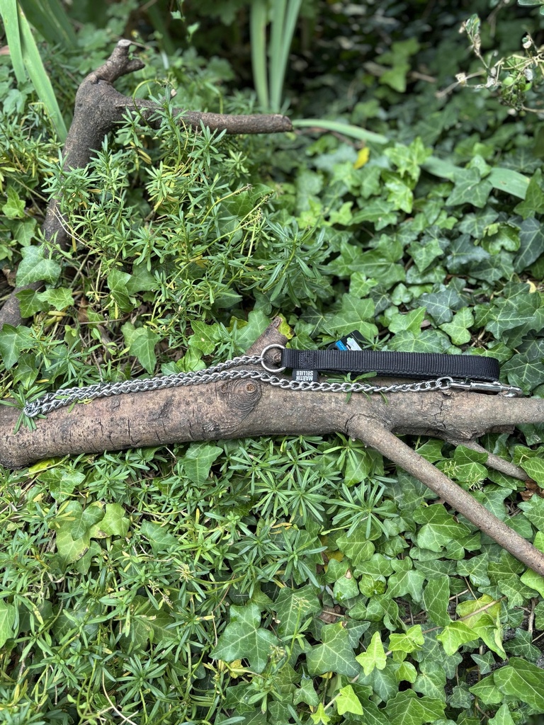 [2231.100cmnoirechain] Laisse en chaîne martin sellier 100cm