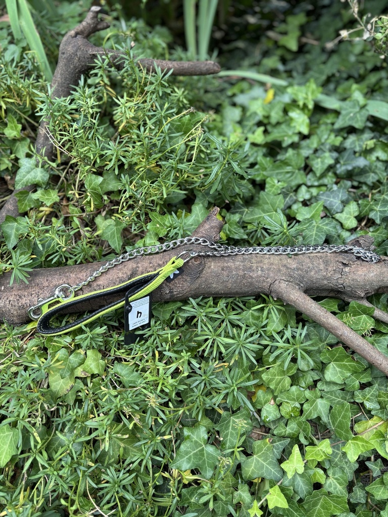 [2231.100cmjaunechaine-1] Laisse en chaîne martin sellier 100cm