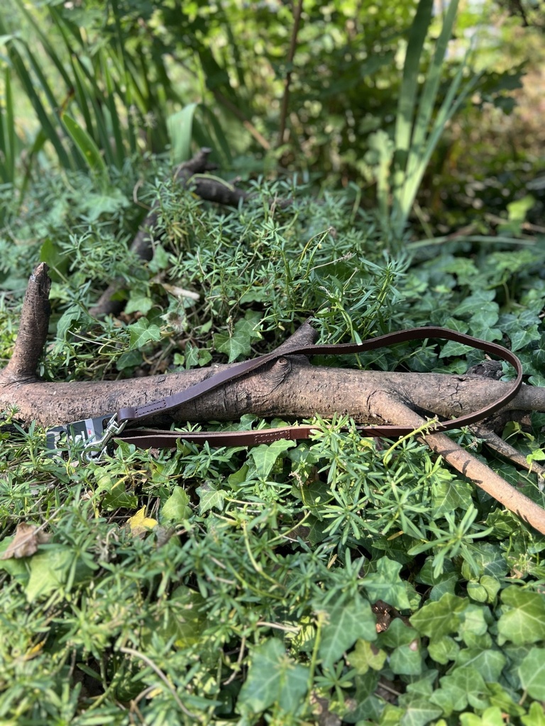 [2231.mscmarron] Laisse cuir martin Sellier 100cm