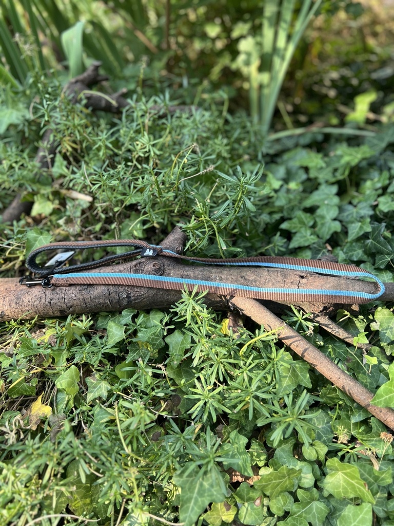 [2231.laissetissusbicolorebleue] Laisse bicolore Martin Sellier 1,6X100cm