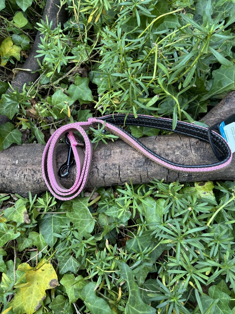 [2231.laissetissus10bicolorerose] Laisse bicolore Martin Sellier 1,6X100cm