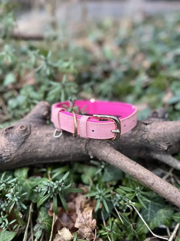 [2215.cuirbleu] Collier cuir 30-45 cm