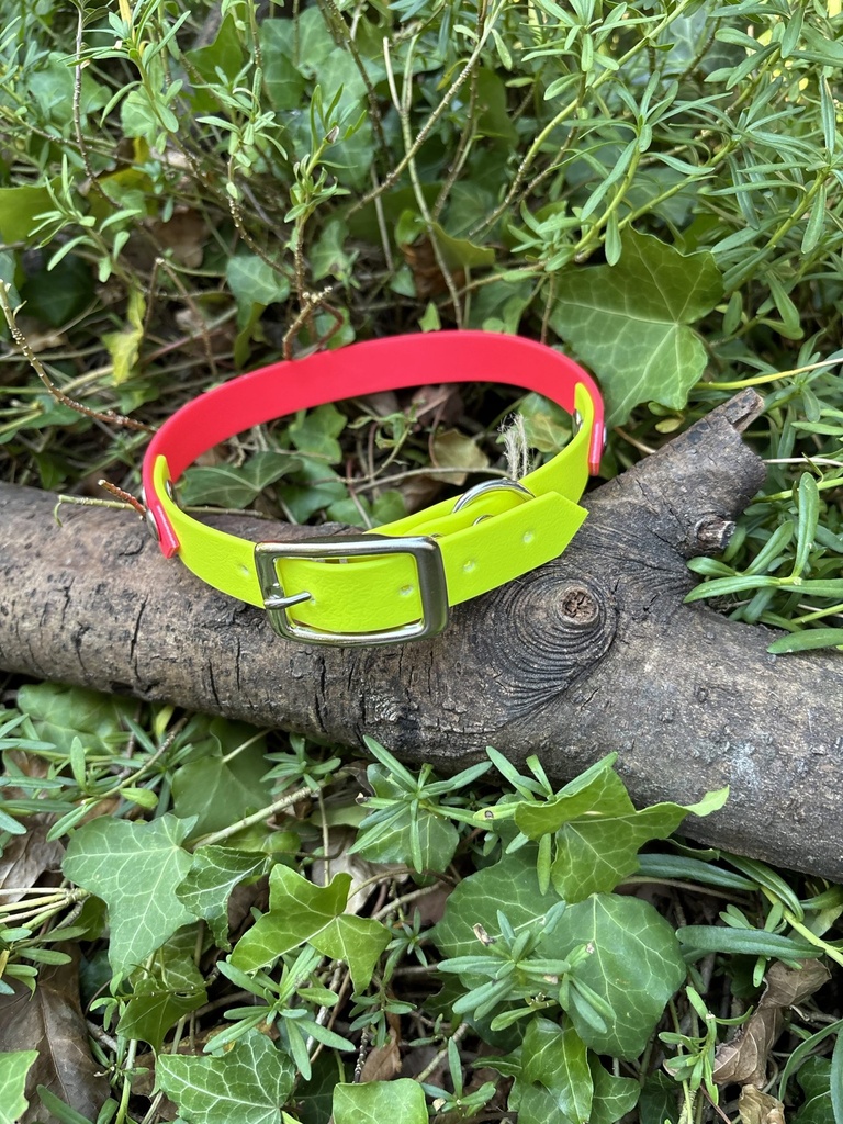 [2270.jauneetrouge] Collier rouge et jaune 41-46cm