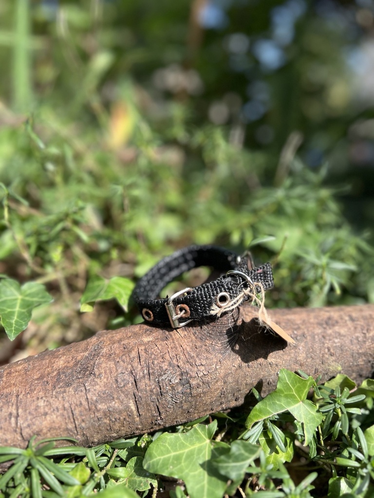 [2190colliernoir] Collier tissu noir