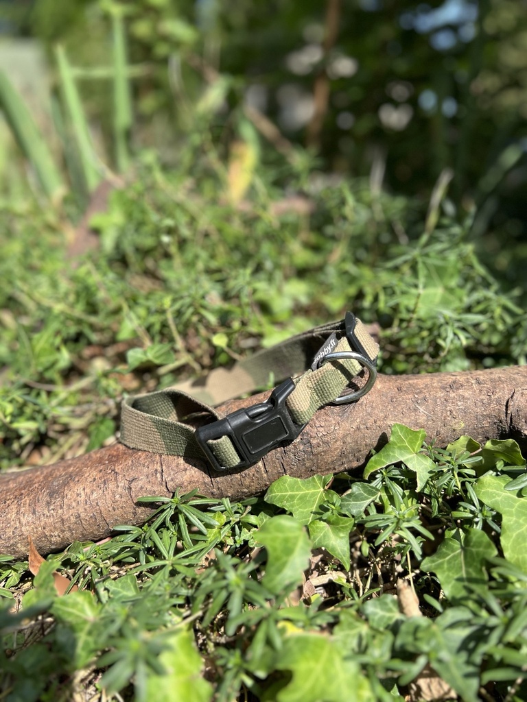 [2282colliermilitaire] Collier tissu militaire 43-72cm